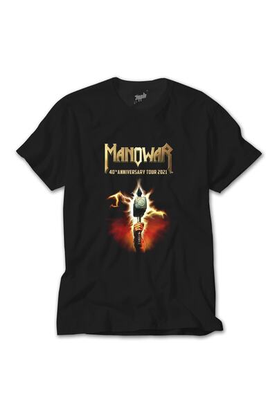 Z zepplin Черна тениска на Manowar по случай 40-годишнината на турнето 2021