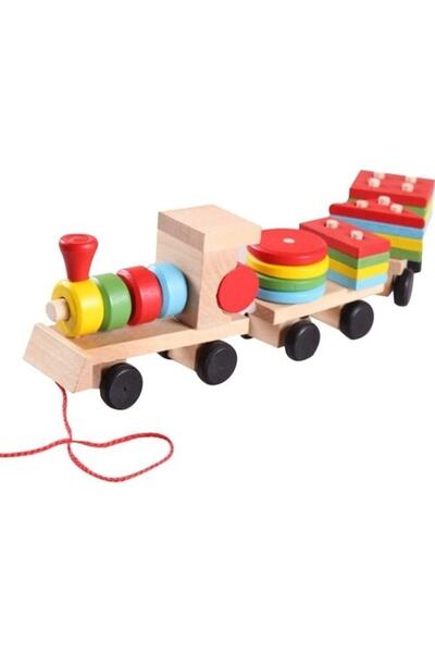 PİRAMİGO Ahşap Geometri Tren Oyuncak