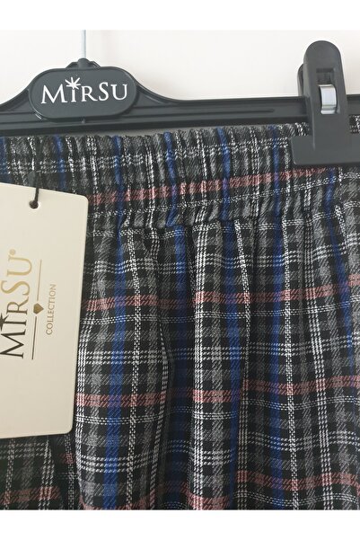 GGMM Kadın Beli Lastikli Pantolon Ekose