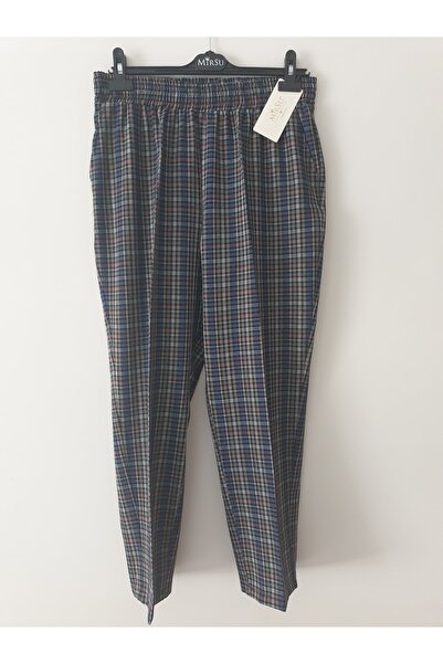 GGMM Kadın Beli Lastikli Pantolon Ekose