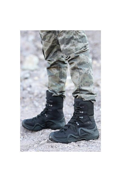 w white stars sports & wear سكوتر P1490ns أحذية جلدية سوداء للرجال مقاومة للماء