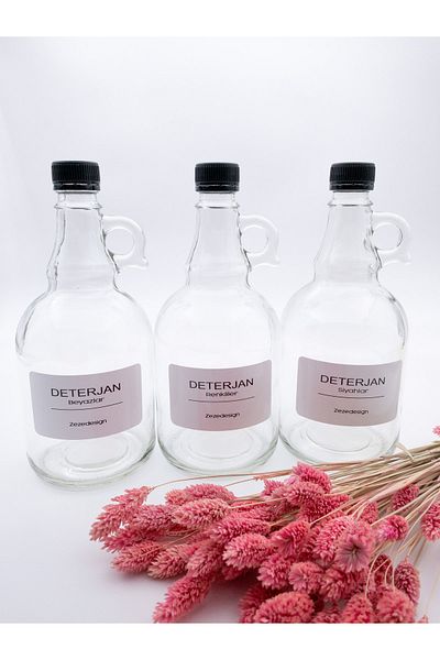 zezedesing Σετ 3 Υγρών Απορρυπαντικών 1000 Ml Μαύρο Καπάκι (λευκά-χρωματιστά-μαύρα)