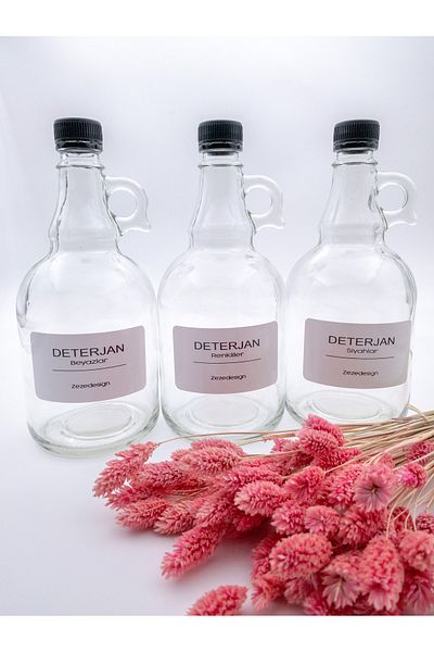 zezedesing Σετ 3 Υγρών Απορρυπαντικών 1000 Ml Μαύρο Καπάκι (λευκά-χρωματιστά-μαύρα)