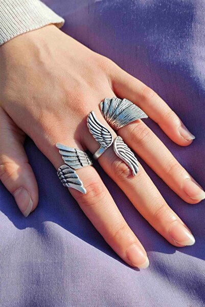 TREND COLLECTİON 3'lü Ayarlanabilir Kadın Yüzük Set, Melek Yüzük Set