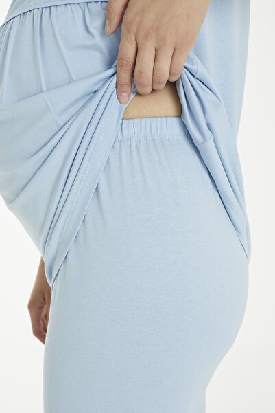 Miss Dünya Lissa Set pijamale pentru gravidă și gravidă cu model albastru