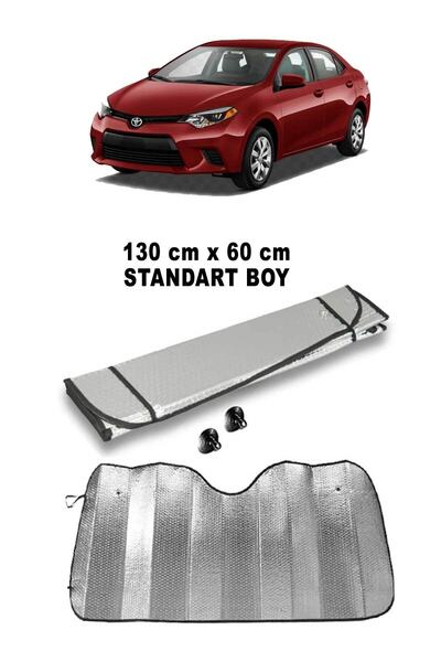 eryatex Parasolar pentru parbriz auto, perdea pliabilă, metalizată, cu balon, pentru parbriz, perdea pentru mașină, 130x60 cm