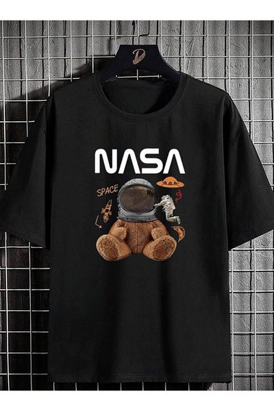 AFROGİYİM Μπλουζάκι με στάμπα Unisex Nasa Teddy Bear