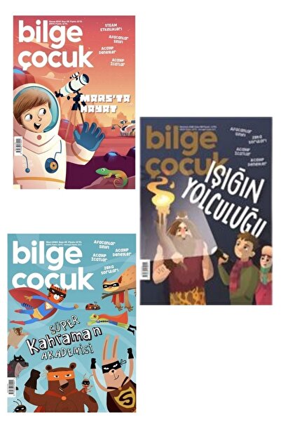 Bilge Çocuk Dergisi Süper Kahraman Akademisi - Mars'ta Hayat - Işığın Yolculuğu - 3 Dergi Tatil Seti