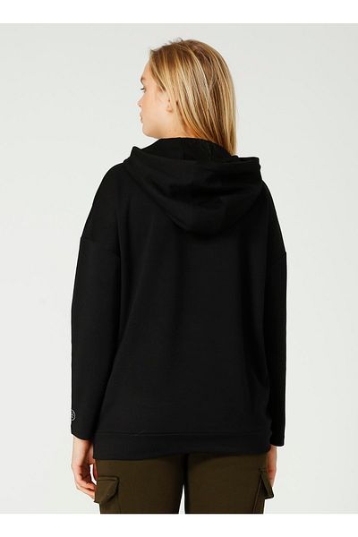 Aeropostale Y-Brush Schwarzes Damen Sweatshirt mit Kapuze