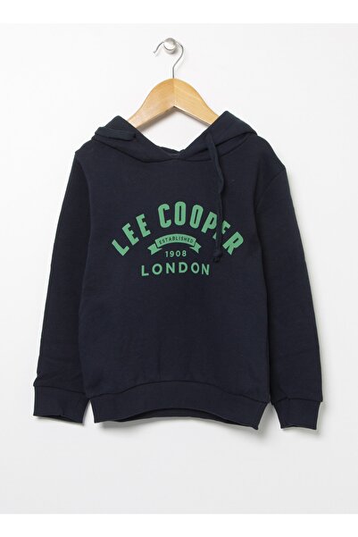 Lee Cooper 221 Lcb 241004-2501 سويت شيرت للأولاد مطبوع بغطاء للرأس باللون الأ...