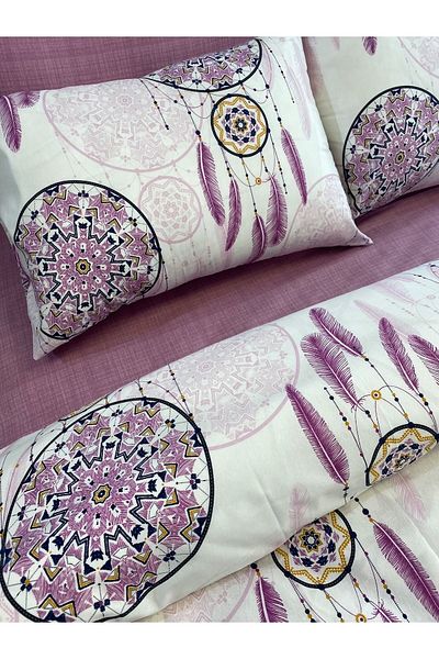 Alla Turca Set cuvertură de pilota de o singură persoană Dreamcatcher violet - cu cearșafuri plate