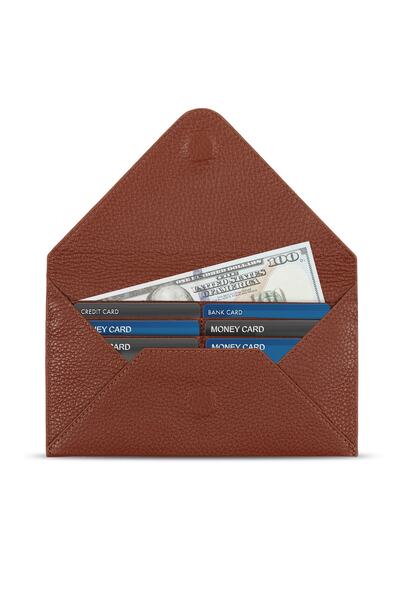 OttoAngelino Otto Angelino Genuine Leather Ultra Thin Rfid Magnetic Protected Letter Wallet - Tan