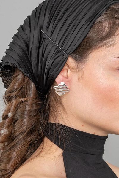 ZeyDor Accessories Spiked Curved Snake Earrings