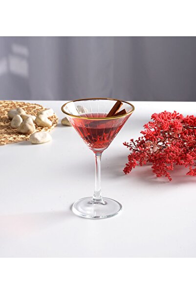 Paşabahçe 440328 Elysia Golden Touch Ayaklı Martini Sunum Kadehi 4’lü 220 Cc