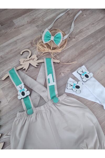 Feriatolye زي بيبي بوي بيج مينت تيدي بير - زي تفجير الكيك