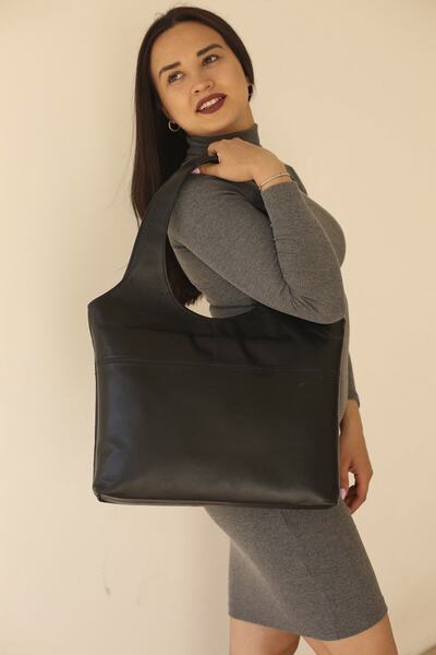 volk Hakiki Deri Omuz Çantası En:35 Boy:28 Körük:6 V-b-cn-078