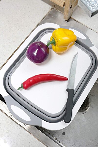 Buffer ® Foldable Chopping Board with Strainer and 2-Piece Fast and Safe Cutting Stainless Steel Apparatus