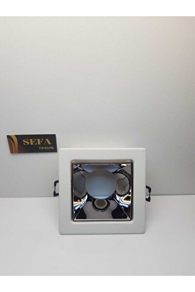 Cata Kare Spot Jaguar Beyaza / Platin Kasa Ampulsuz 1 Adet Sefa Elektrik