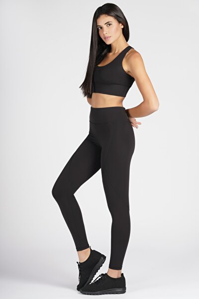 Lioness Activewear Siyah Yüksek Bel Arka Cepli Toparlayıcı Kadın Spor Taytı