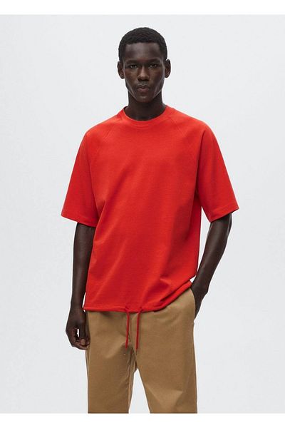 MANGO Man Baumwoll-T-Shirt mit Seildetail