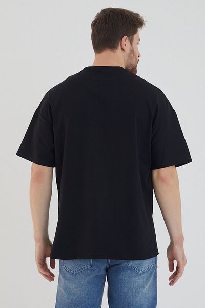 DEEPSENCE Men's Black Oversize T-Shirt - Style01 Print