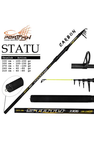 Port Fish Portfish Statu Model Teleskopik Fiber Balıkçı Olta Kamışı 210 Cm 40...
