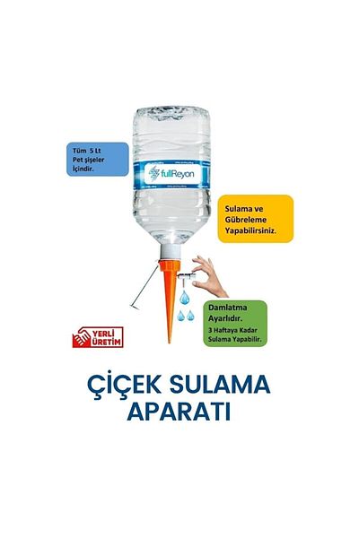 figiza Flower Watering Apparatus Compatible with 10 1.5 Liter Bottles - Automatic Drip System with Adjustment Valve