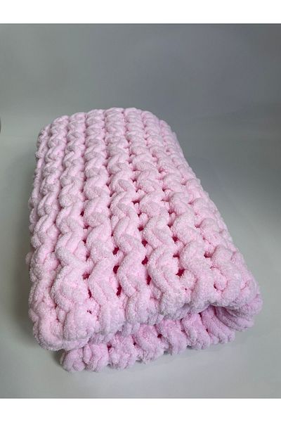 Alize Puffy Hand Knitted Baby Blanket