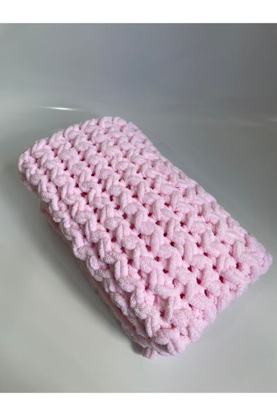 Alize Puffy Hand Knitted Baby Blanket