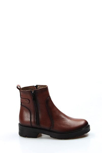 Ayakkabıhane Kaliteli Hakiki Deri Taba Kadın Klasik Bot Ah0790119261204