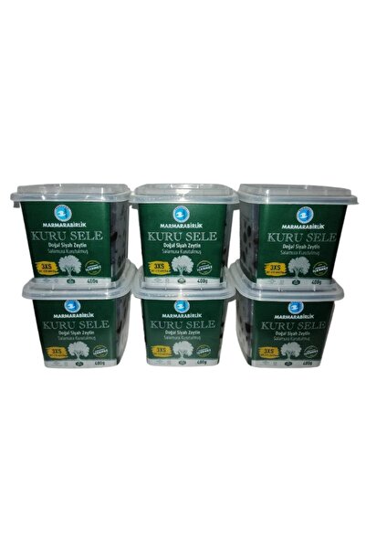 MarmaraBirlik Kuru Sele Siyah Zeytin (3XS) 400gr*6 Adet