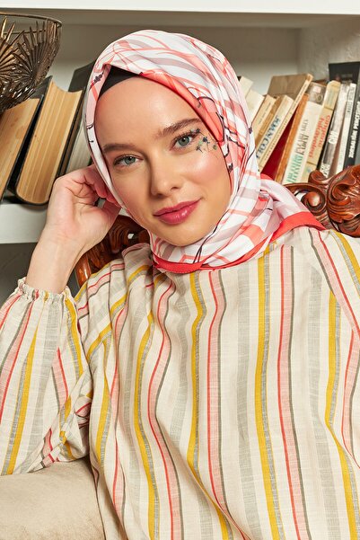 Madame Polo Шарф Bohem Tasarımlı Twill Rokoko Серія - Помаранчевий