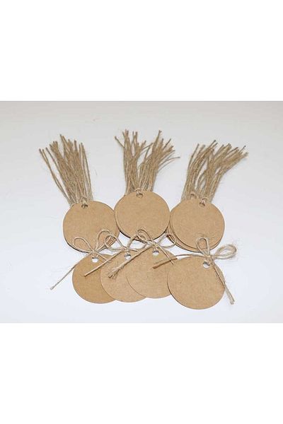Vice Kraft Price / Gift Tag / 50 Pieces Tags with Jute (wicker) String (5 Cm)