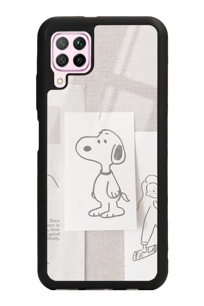 Spoyi Huawei P40 Lite Snoppy Design Glossy Phone Case
