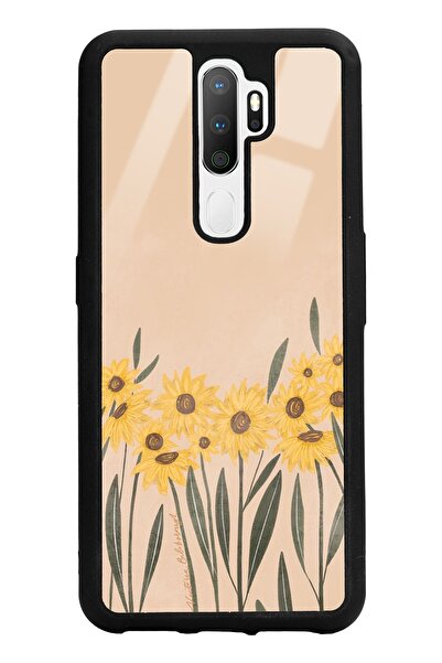 Spoyi Oppo A5 (2020) Watercolor Sunflower Tasarımlı Glossy Telefon Kılıfı
