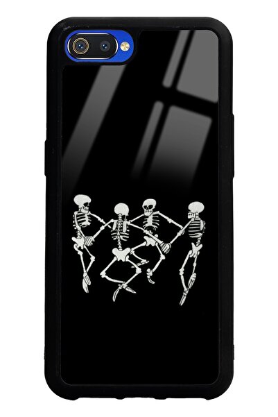 Spoyi Oppo Real Me C2 Dancer Skeleton Tasarımlı Glossy Telefon Kılıfı