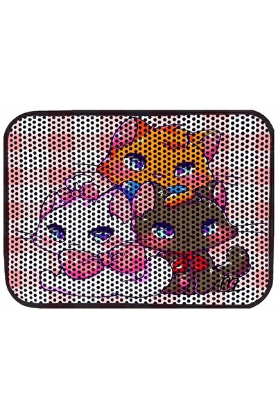 Miapet Elekli Desenli Kedi Tuvalet Önü Paspası 60 X 45 Cm Three Colour