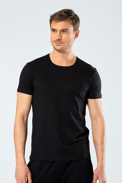 Cacharel Modal Erkek T-shirt, Yuvarlak Yaka Kısa Kol T-shirt, %50 Modal %50 P...