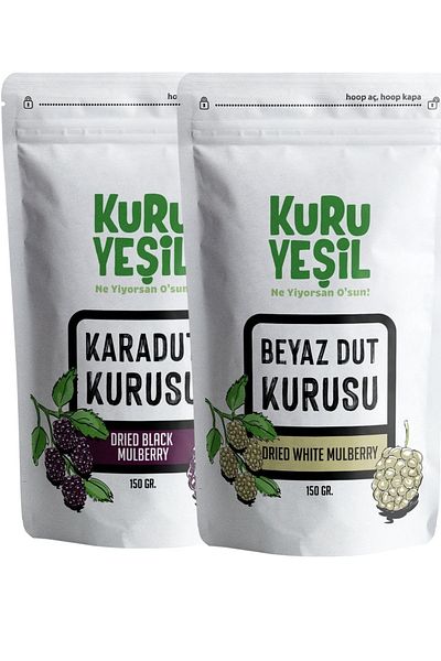 Kuru Yeşil White Mulberry Dried - White Mulberry - Black Mulberry Dried - Black Mulberry Dried Fruit - 300 Gr,