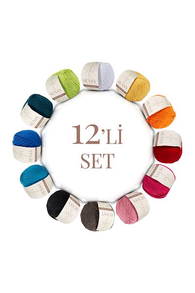 SENSY Set de ață amigurumi și pumn din bumbac premium 12 bucăți 50 gr3