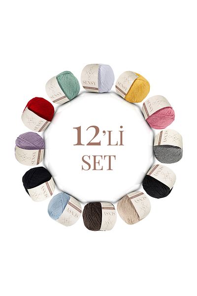 SENSY Premium Amigurumi Punch (punch) Bumbac moale pentru copii 50 Gr 12 buc Set Ip tricotat5