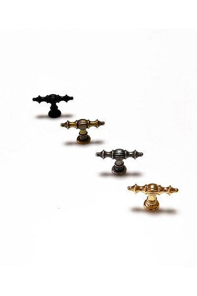 SÖZER ORMAN ÜRÜNLERİ 4 Pcs Şehzade Black Single Button Furniture Kitchen Bathroom Drawer Handle - Furniture Handles - Single Size
