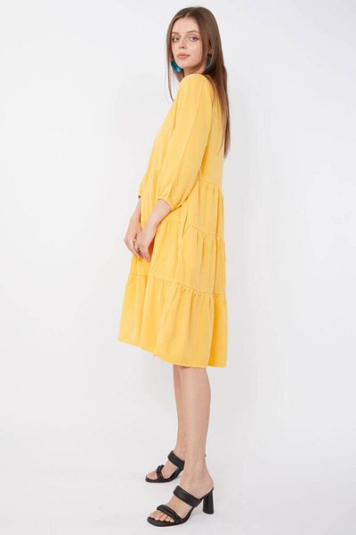 MARKAPIA Women's Gathered Dress Yellow