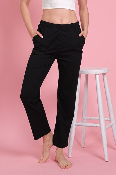 MAYSSTORE Pantaloni negri de pijama de buzunar