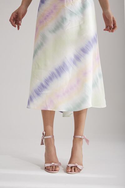 AYAKKABI PRENSİ Adriana Single Band Ribbon Detailed Powder Velvet 10 cm Women's Classic Heeled Shoes