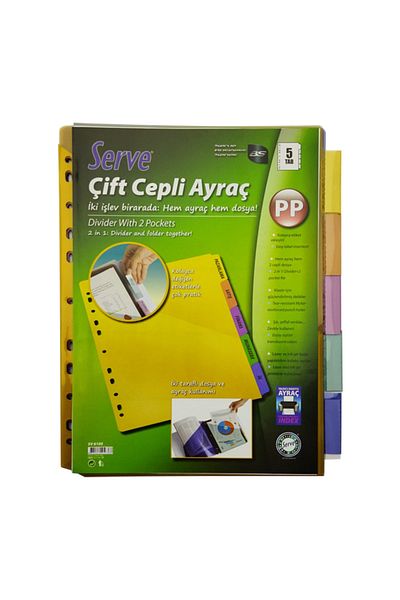 Serve Sv-6105 A4 PP етикет с прикрепящ се двоен джоб за отметка