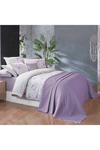 Sarev طقم غطاء لحاف فردي من إيفا ديلون ليلك ومجموعة بيكيه