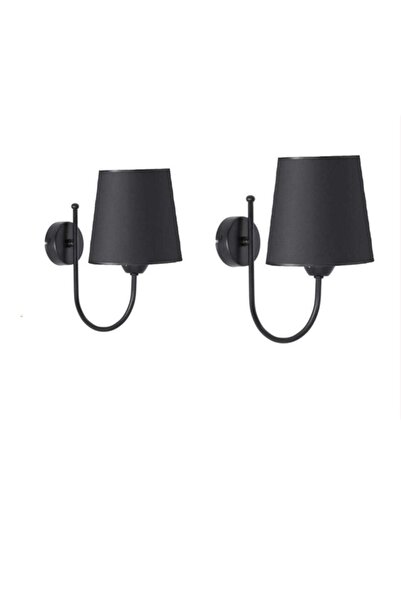 BSA LIGHTING (2 Adet) Arlet Tekli Siyah Aplik ( Siyah Abajurlu)