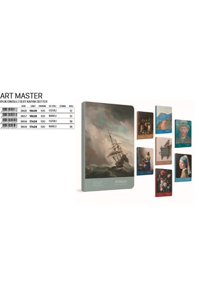Gıpta غطاء صلب بخياطة حبل من Art Master مقاس 17x24 120 ورقة دفتر ملاحظات مربعات