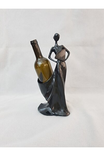 Arose Kadın Siyah Elbiseli Şişelik Şaraplık Heykel Dekor Ev Ofis Dekoru